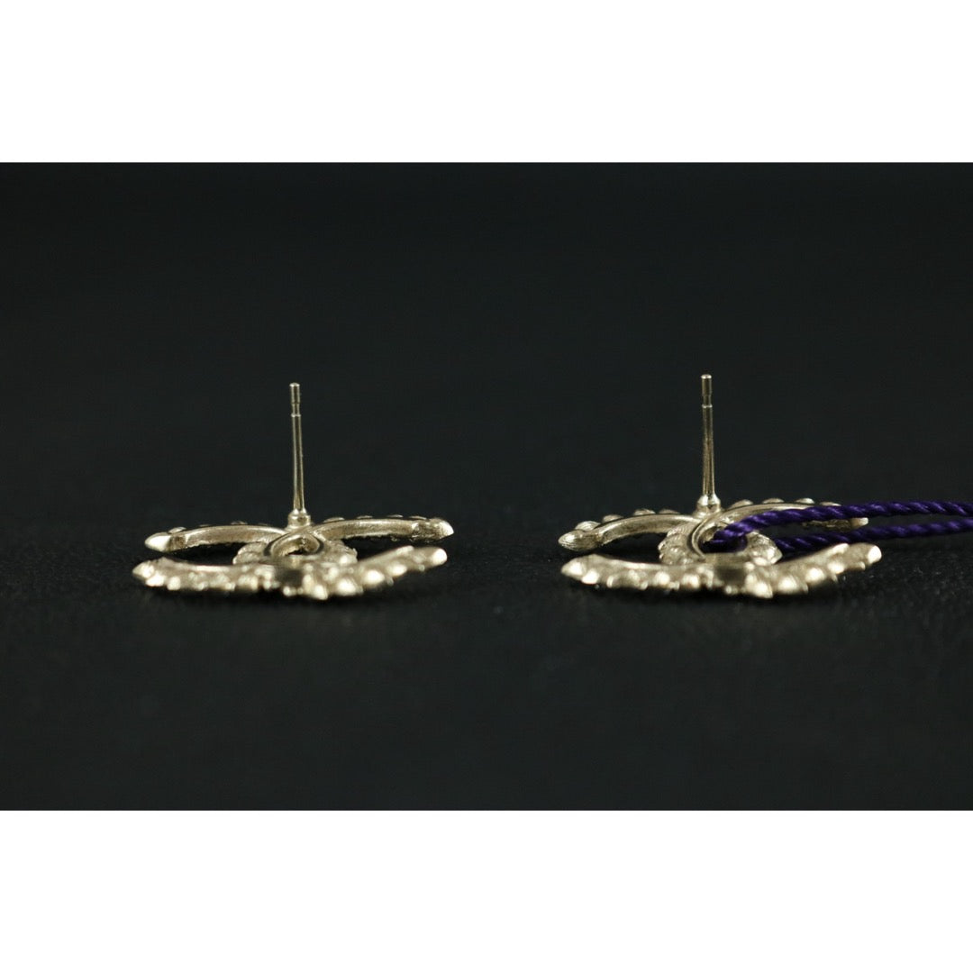 Very Good ( Rank A) ｜ CHANEL C20A Coco Mark Rhinestone Golden  Earrings Made In 2020Year｜S26022607