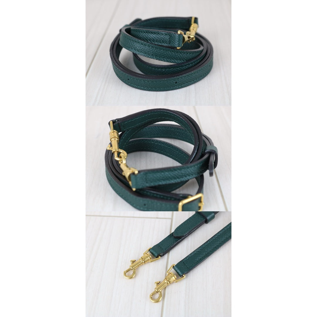 Excellent（Rank SA）｜CELINE Leather Calf Belt Nano Handbag Shoulder Bag Dark Green｜X25082407