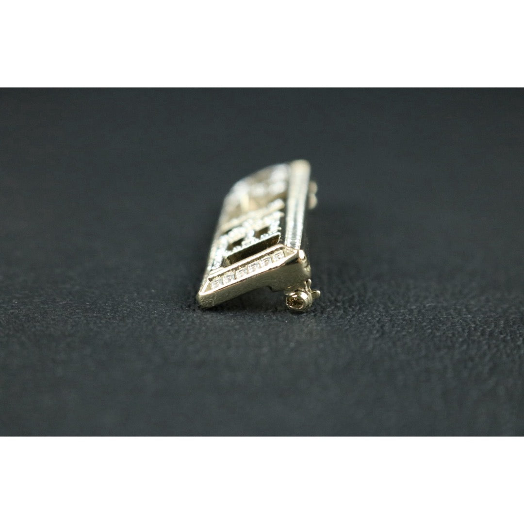 Include Authentic Detective Certificate of Authenticity｜Very Good ( Rank A)｜ CHANEL A17C Logo Rhinestone Brooch Made In 2017Year ｜S26050706