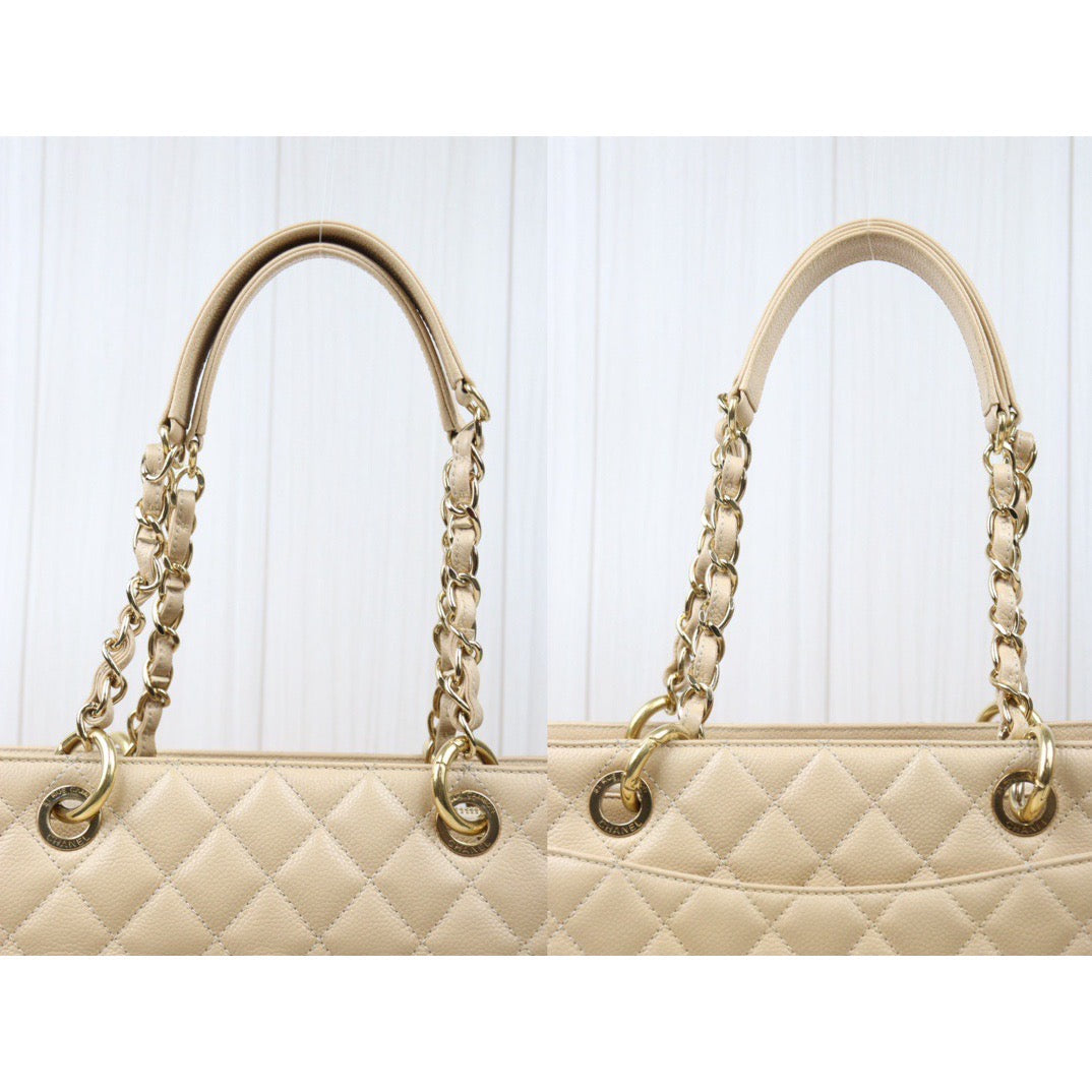 Rank A ｜ CHANEL Matrasse GST Chain Tote Bag Caviar Skin Beige  Made In 2012-2013Year｜S24042604