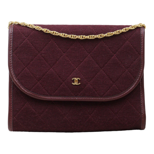 Rank AB｜ CHANEL Mini Coco Mark Matrasse Canvas Chain Shoulder Bag Red｜24060313