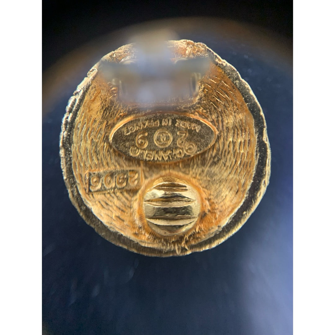 Very Good ( Rank A) ｜ CHANEL Coco Mark  Woven Pattern Gold Earrings Made In 1992Year ｜25102304