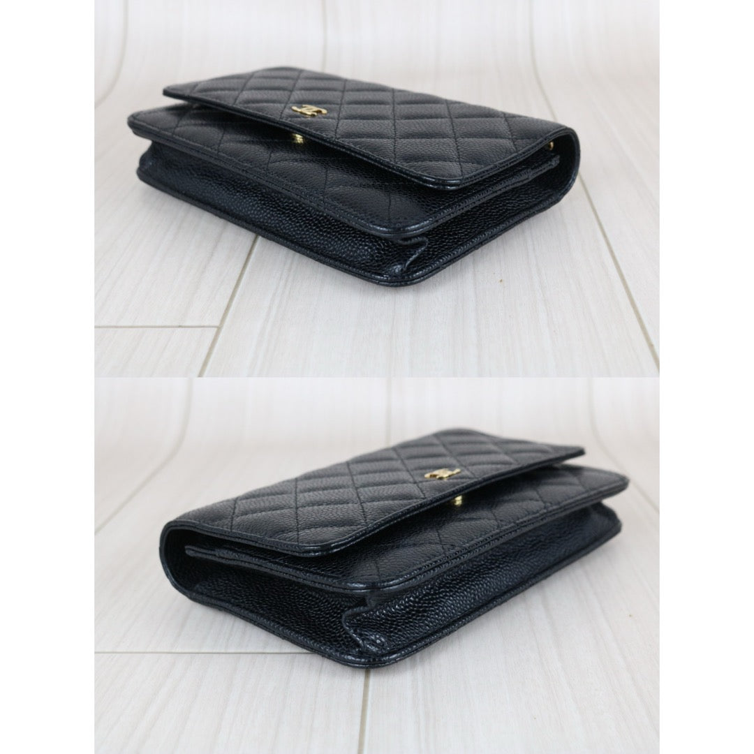 Very Good ( Rank A) ｜Full Set CHANEL Matrasse Chain Caviar Skin WOC19 Shoulder Bag Black Made In 2019～2020Year ｜S25090405