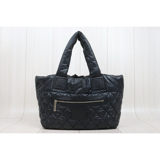 Good ( Rank AB)｜ CHANEL COCOON Down Tote Hand Bag  Black Made in 2011Year ｜25112806