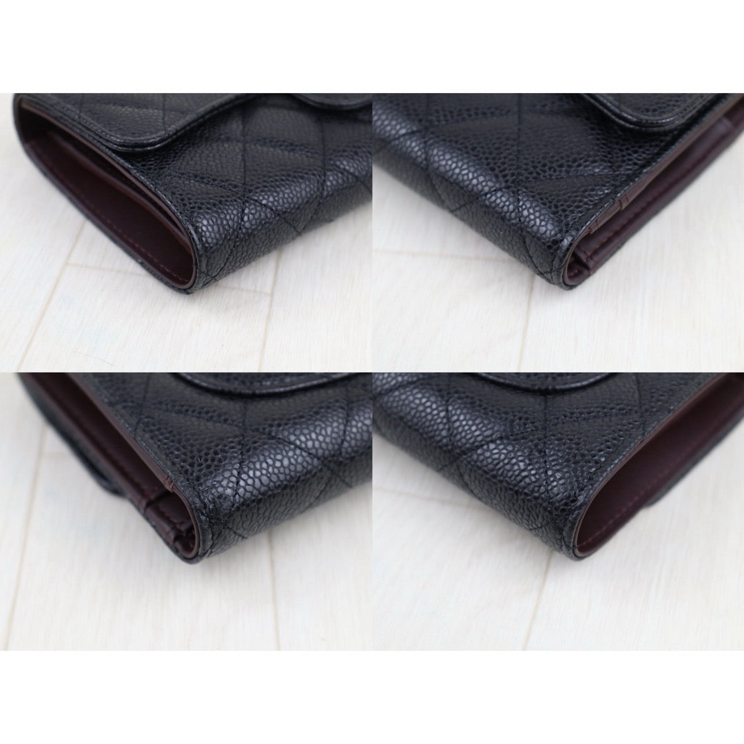 Excellent（Rank SA）｜Full Set Chanel Caviar Skin Black  Wallet Made In 2014Year ｜S25101202