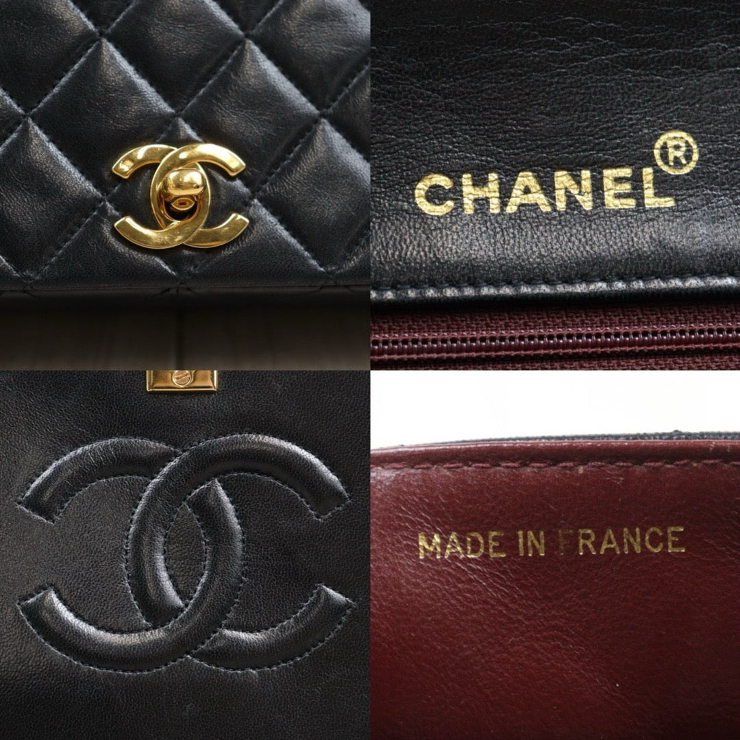 Very Good ( Rank A)｜ CHANEL Matrasse Lamb Skin Chain Bag Black Made in 1989-1991 Year｜P25051610