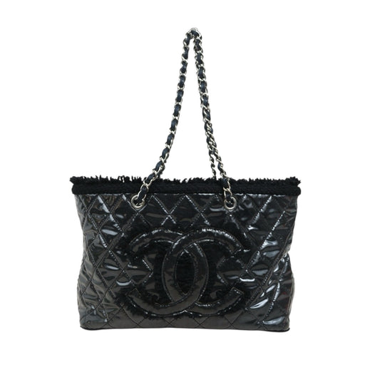 Good ( Rank AB)｜ CHANEL Matrasse Chain Plastics Tote Bag Black  Made In 2009-2010 Year｜25092612