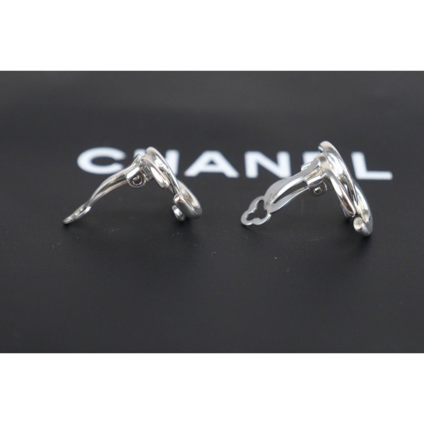 Rank A ｜CHANEL Vintage Coco Mark Silver Plating Earrings Made In 2001 Year ｜23101201