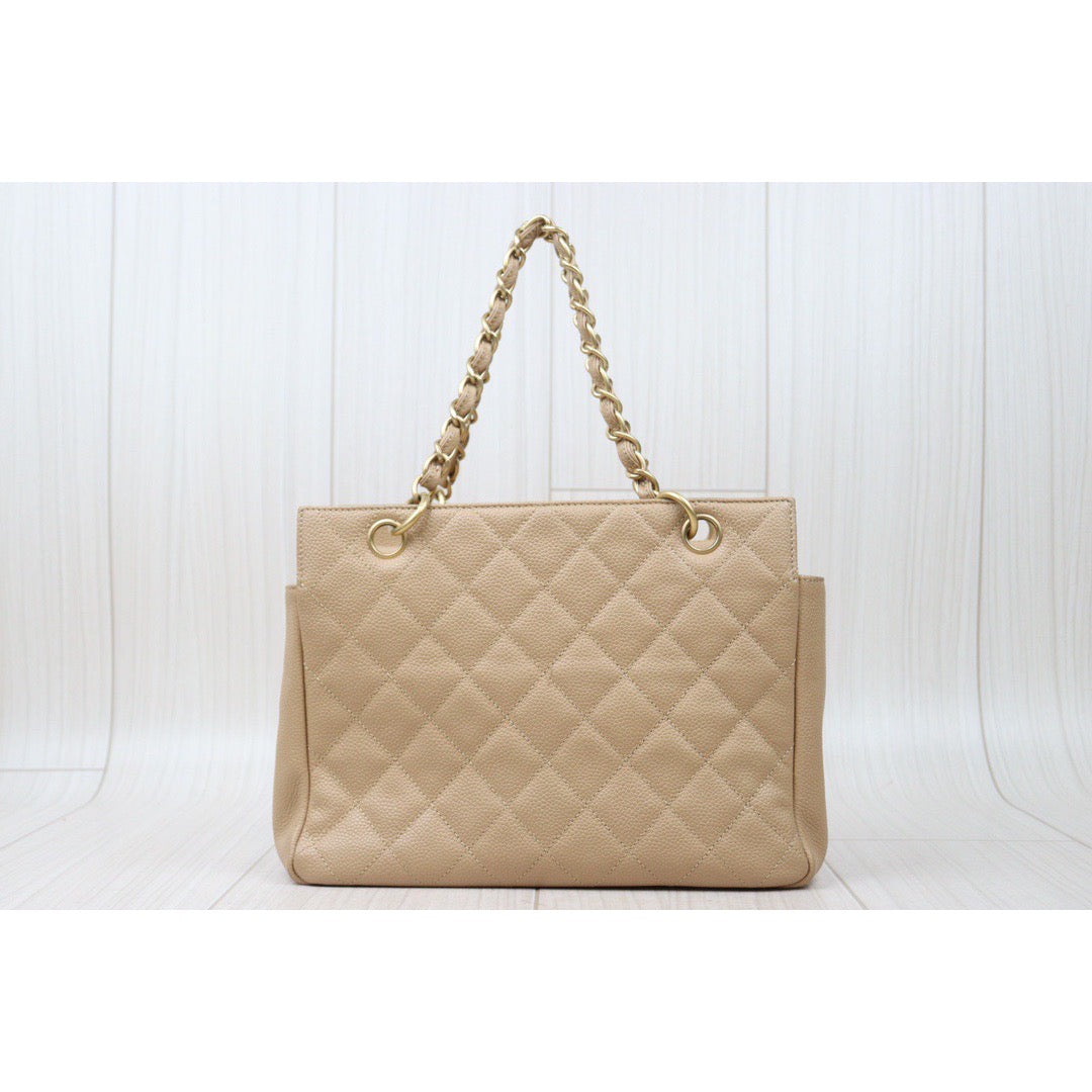 Good ( Rank AB)｜ CHANEL  Caviar Skin PTT Shoulder Bag Beige  Made In 2000-2002Year｜P24061137