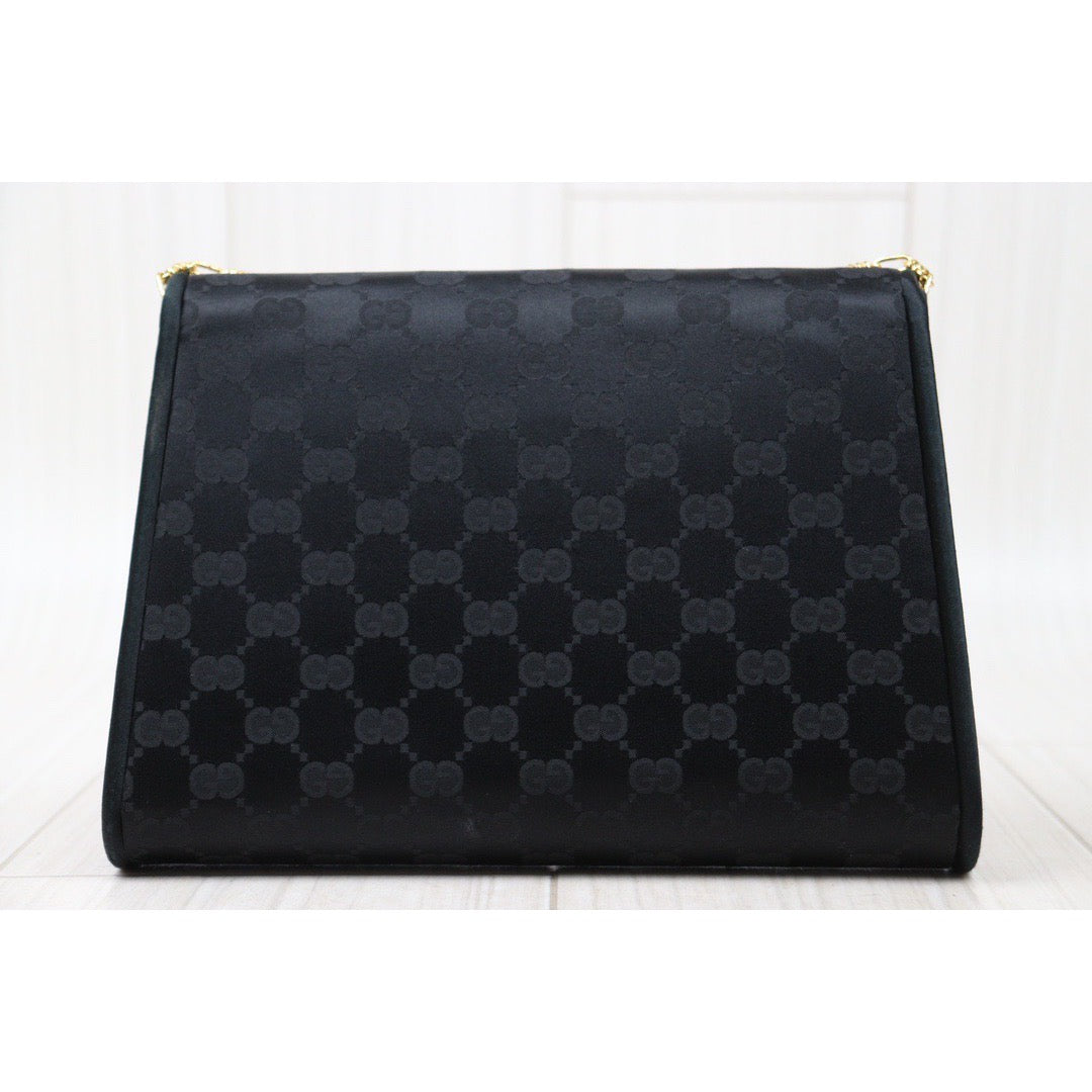 Rank AB ｜ GUCCI Vintage GG Velvet Clutch Bag Black  ｜24060306