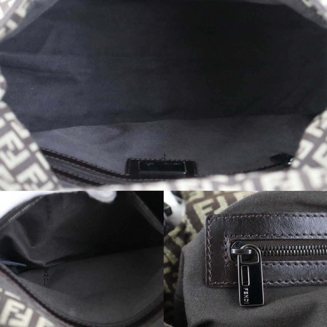 Include Entrupy Certificate of Authenticity｜Good ( Rank AB)｜ FENDI Zucca Mamma Baguette Shoulder Bag Brown｜S26082302