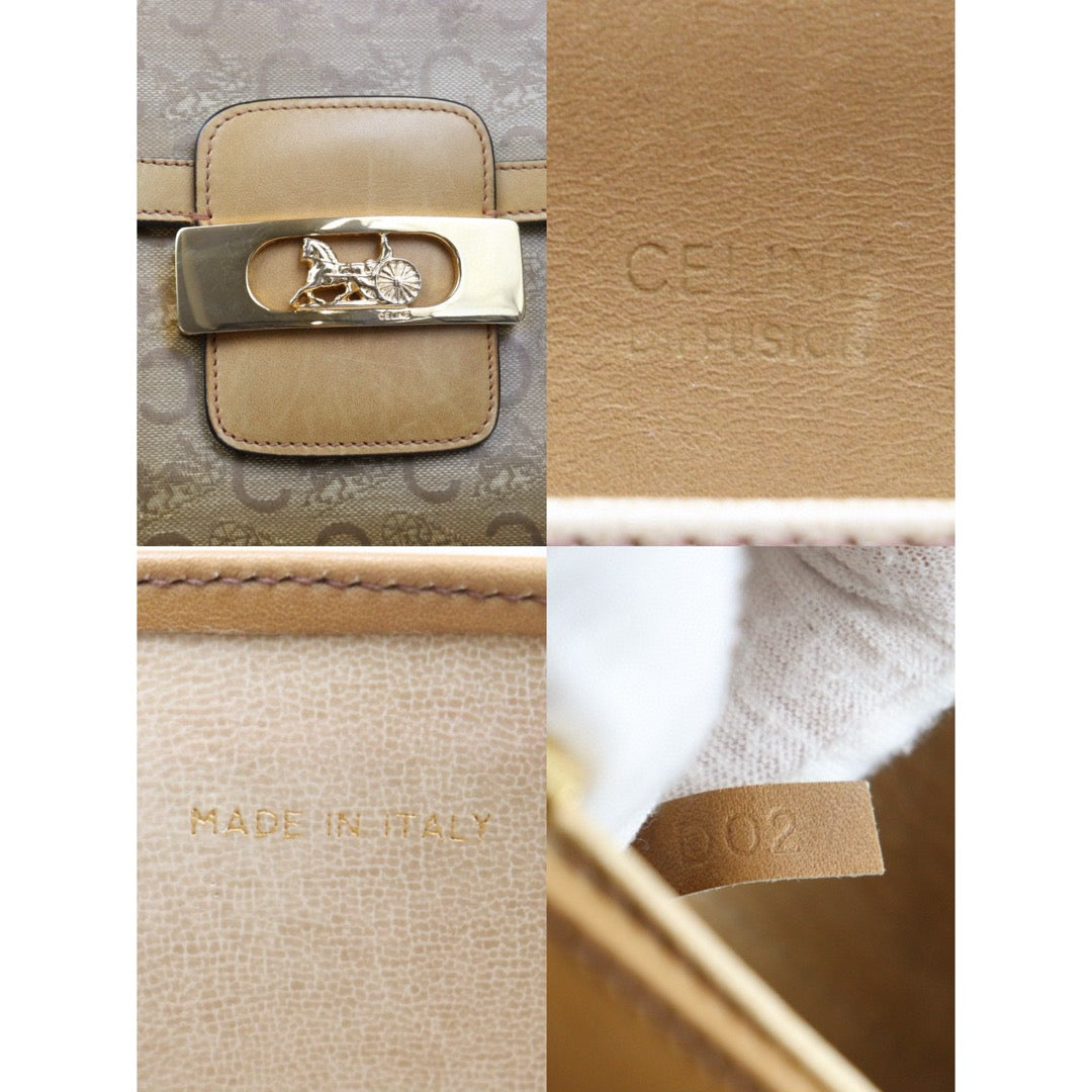 Good ( Rank AB) ｜CELINE Vintage Canvas Carriage Box Calf Shoulder Bag｜S24112208