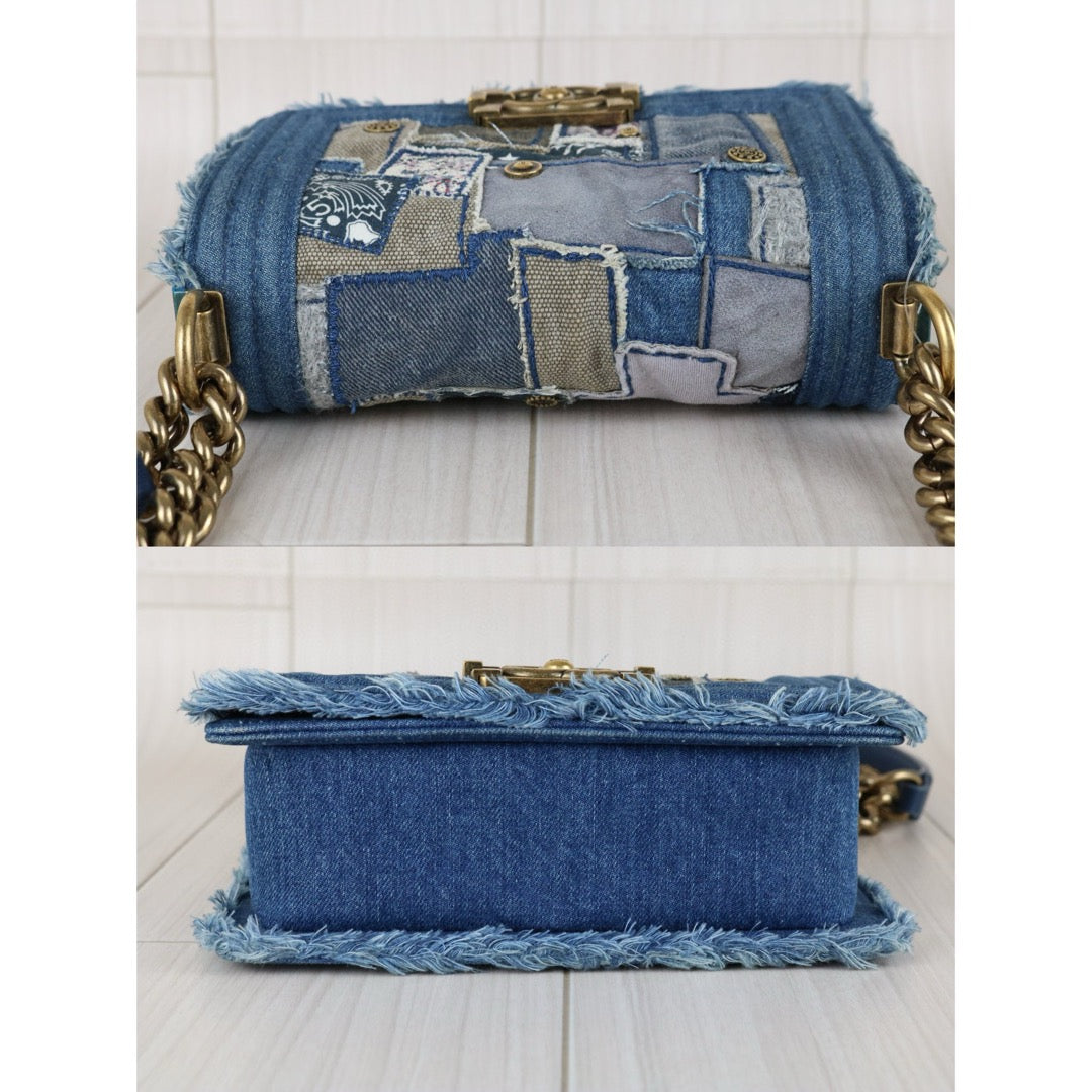 Very Good ( Rank A) ｜CHANEL Denim Blue Patch Work Leboy PM Made in 2014-2015 Year｜F25012301