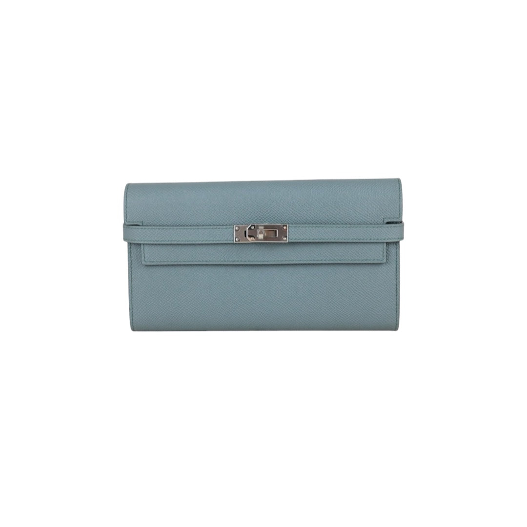 Include Entrupy Certificate of Authenticity｜Excellent（Rank SA)｜ HERMES Epson Kelly Long Wallet Vert Amande D Stamp Made In 2019Year｜X26041606