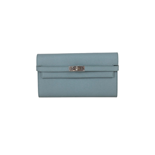 Include Entrupy Certificate of Authenticity｜Excellent（Rank SA)｜ HERMES Epson Kelly Long Wallet Vert Amande D Stamp Made In 2019Year｜X26041606