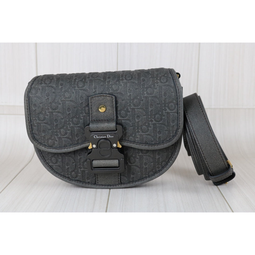 Include Entrupy Certificate of Authenticity｜Very Good ( Rank A) ｜Dior Trotter Mini Gallop Shoulder Bag Grey｜S26031506