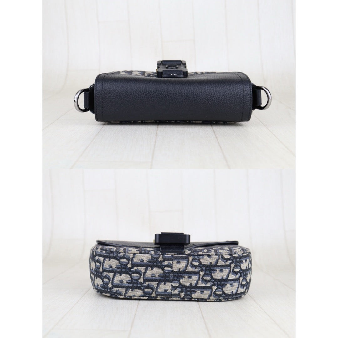 Very Good ( Rank A)｜   Dior Trotter Saddle Mini Shoulder Bag  Navy｜S25062312