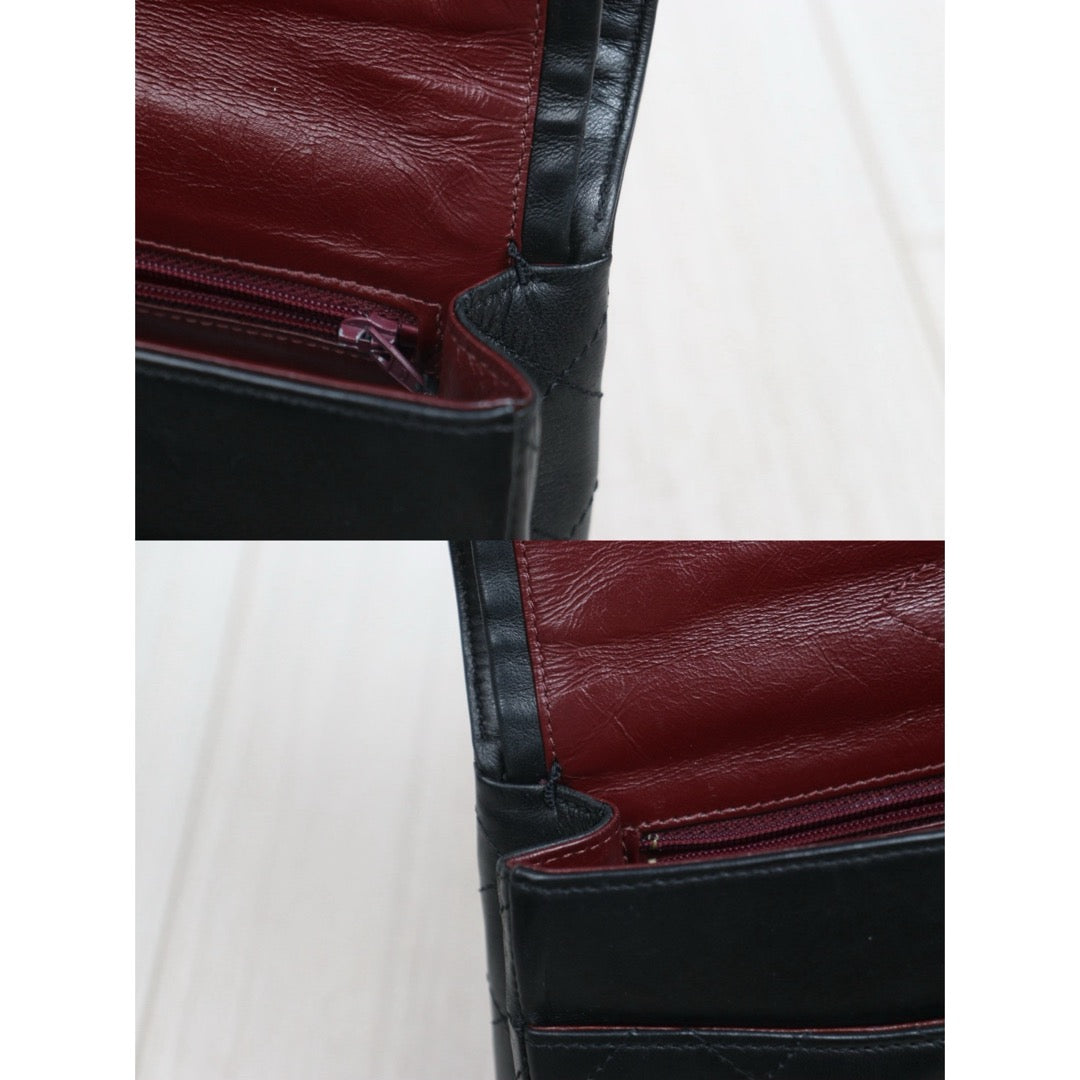 Include Entrupy Certificate of Authenticity｜Good ( Rank AB)｜CHANEL Paris Limited Edition Lambskin Black Double Flap Shoulder Bag  Made In 1991～1994Year｜S26080615