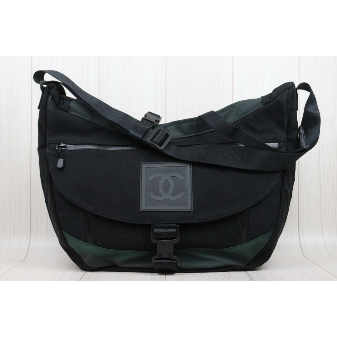 Good ( Rank AB)｜ CHANEL Coco Mark  Sports Line Canvas Shoulder Bag Black Made In 2003～2004 Year｜25042418