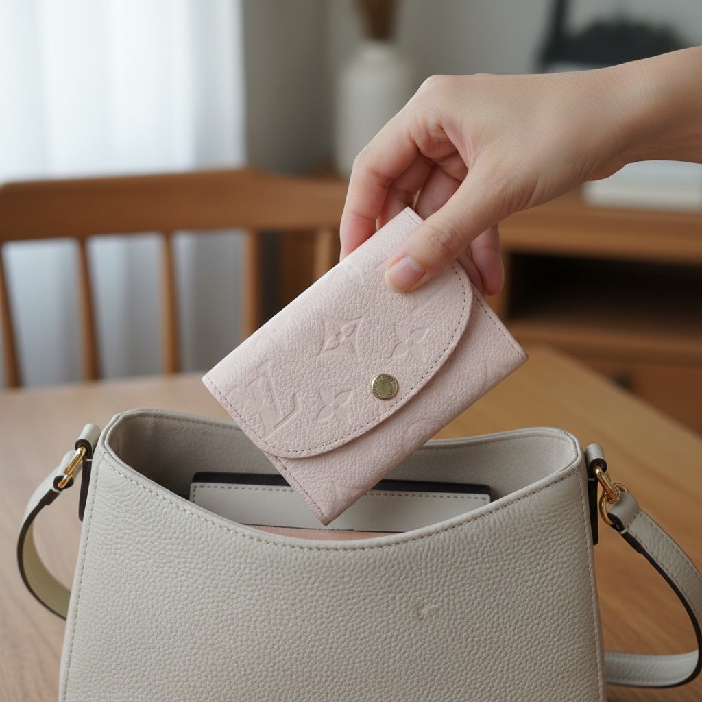 Include Entrupy Certificate of Authenticity｜Very Good ( Rank A)｜LV Monogram Empreinte Portemonnaie Rosalie Wallet Pink  IC Chips Model｜S26060133