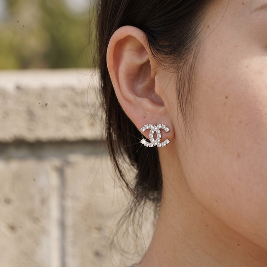 Include Authentic Detective Certificate of Authenticity｜Very Good ( Rank A) ｜CHANEL B18S COCO Mark Rhinestone Earrings Made In 2018 Year｜S26080111