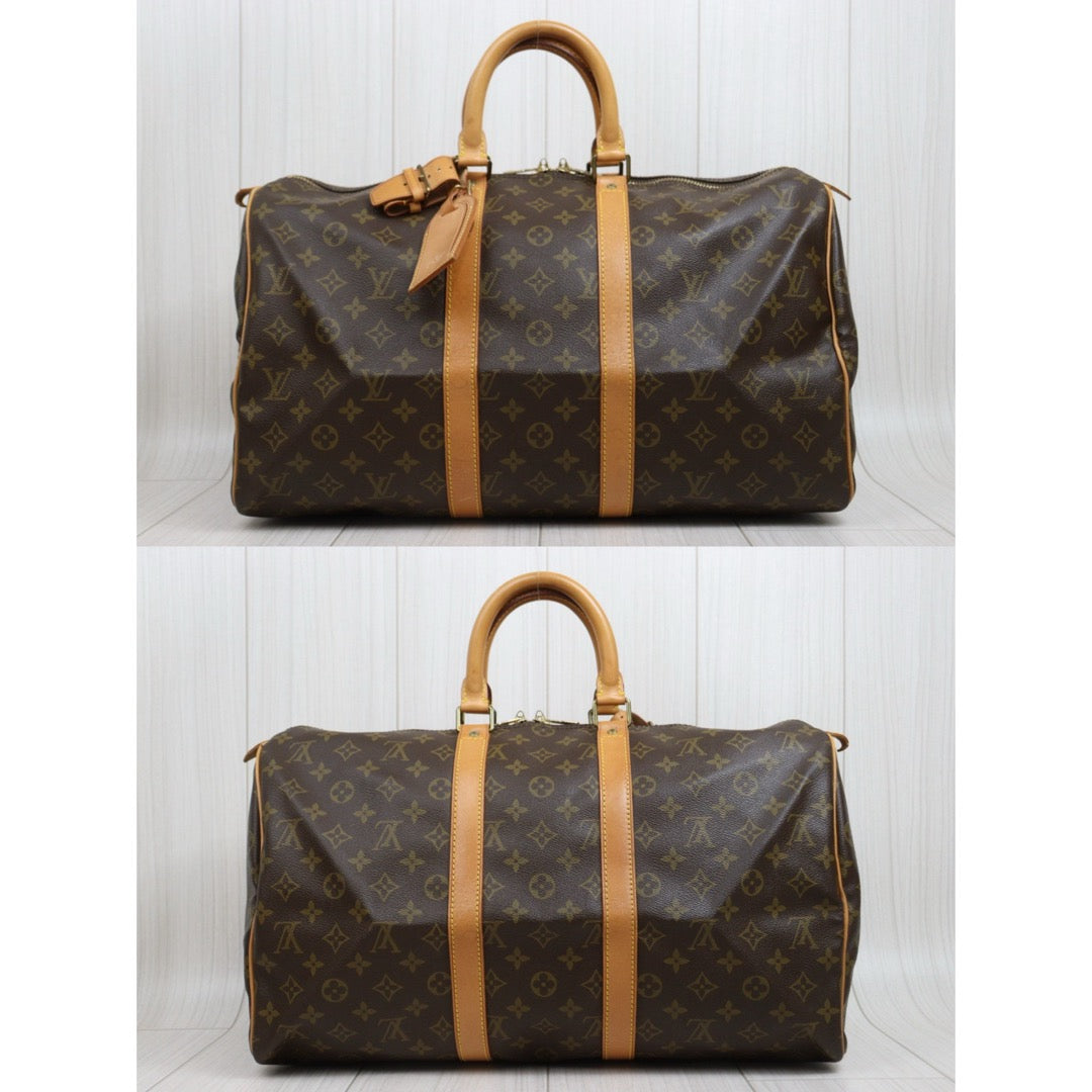 Include Entrupy Certificate of Authenticity｜Good ( Rank AB) ｜ Louis Vuitton Monogram Keepall Bandouliere 45 Handbag｜26031607