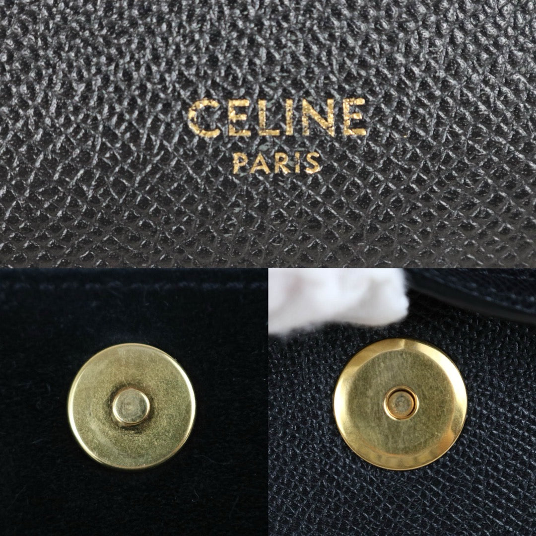 Include Entrupy Certificate of Authenticity｜Good ( Rank AB)｜CELINE Calf Leather  Belt Nano Handbag Shoulder Bag Black｜X26072549