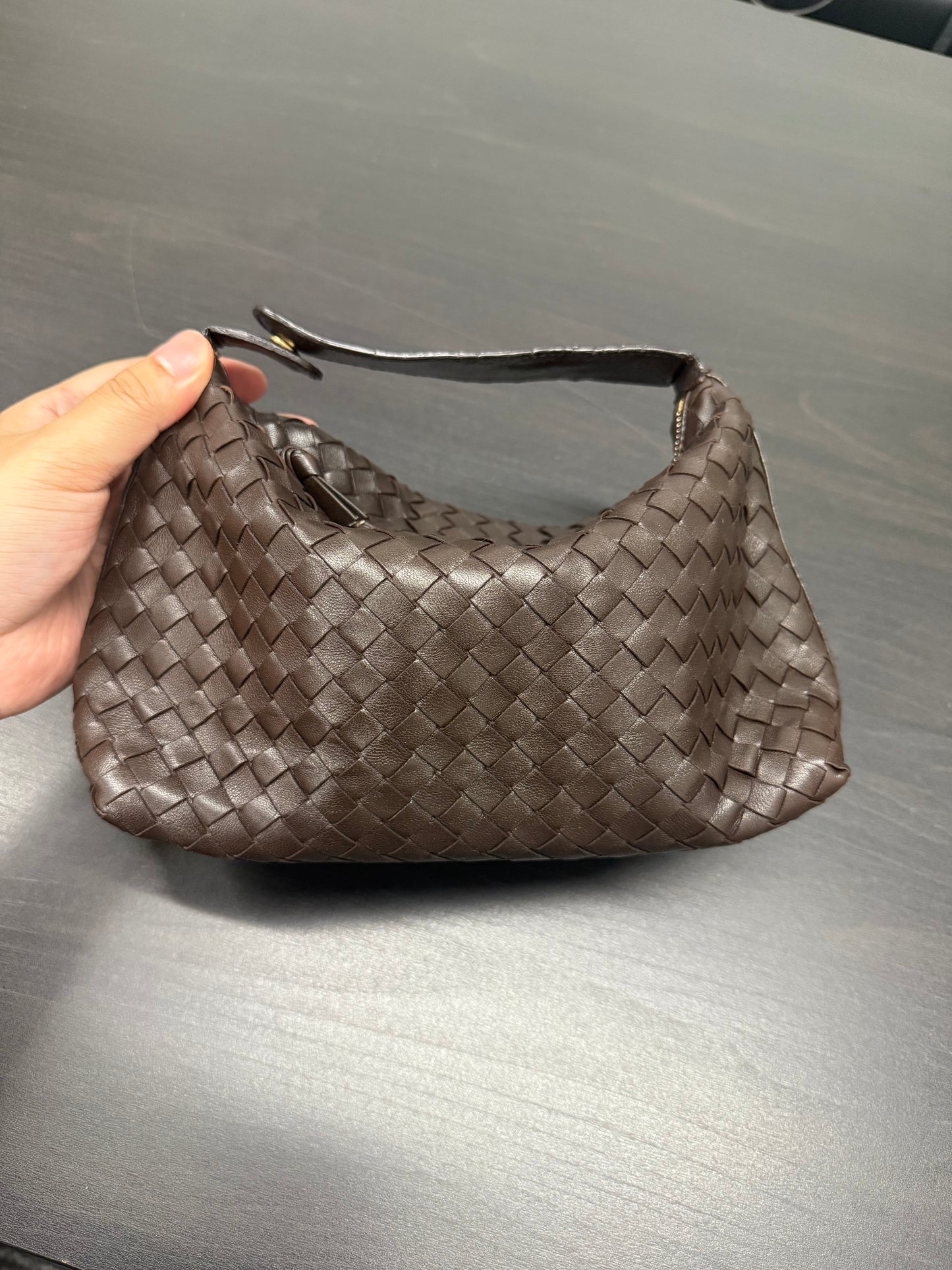First installment 1/3｜Good ( Rank AB)｜ Bottega Veneta Lamb Skin  Braid HandBag Brown