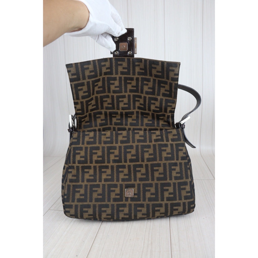Rank A｜ FENDI Zucca Mamma Baguette Shoulder Bag ｜23092804