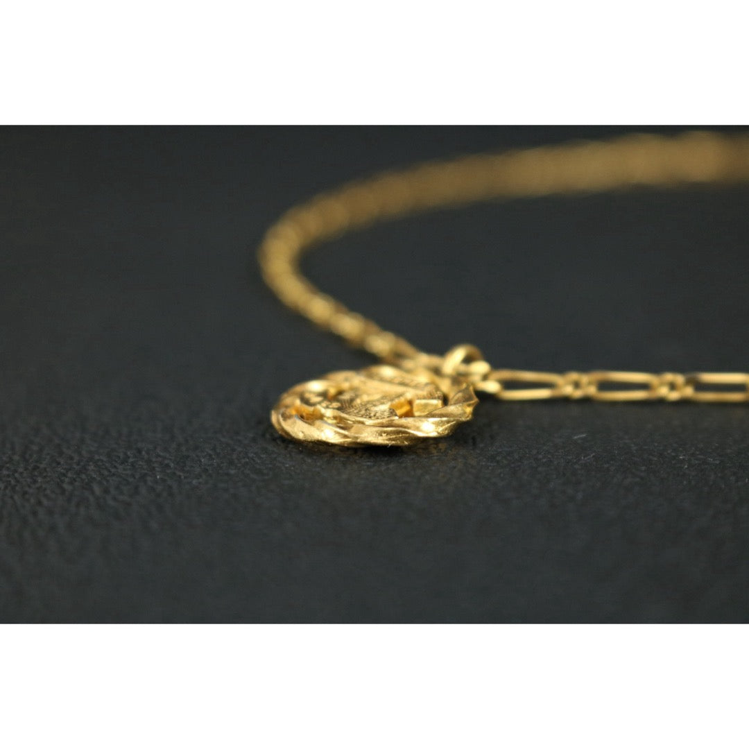 Include Authentic Detective Certificate of Authenticity｜Very Good ( Rank A) ｜CHANEL Vintage COCO Mark Rhinestone Golden Necklace  Made In 1982Year｜Y26051526