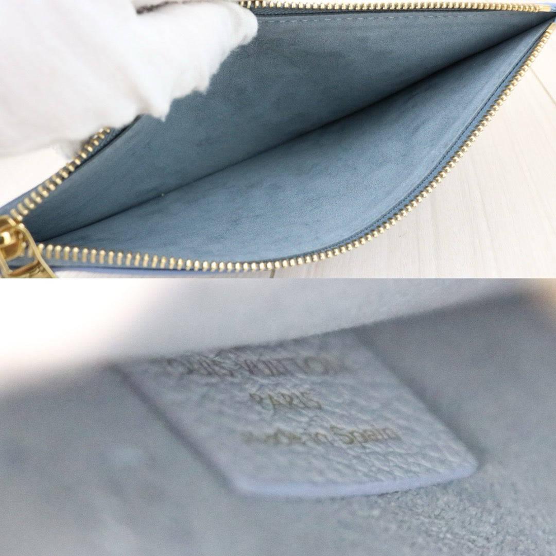 Include Entrupy Certificate of Authenticity｜Very Good ( Rank A)｜ Louis Vuitton Monogram Empreinte Calf Leather Blue Hour Neverfull MM With Pouch  IC Chips Model｜S26053008
