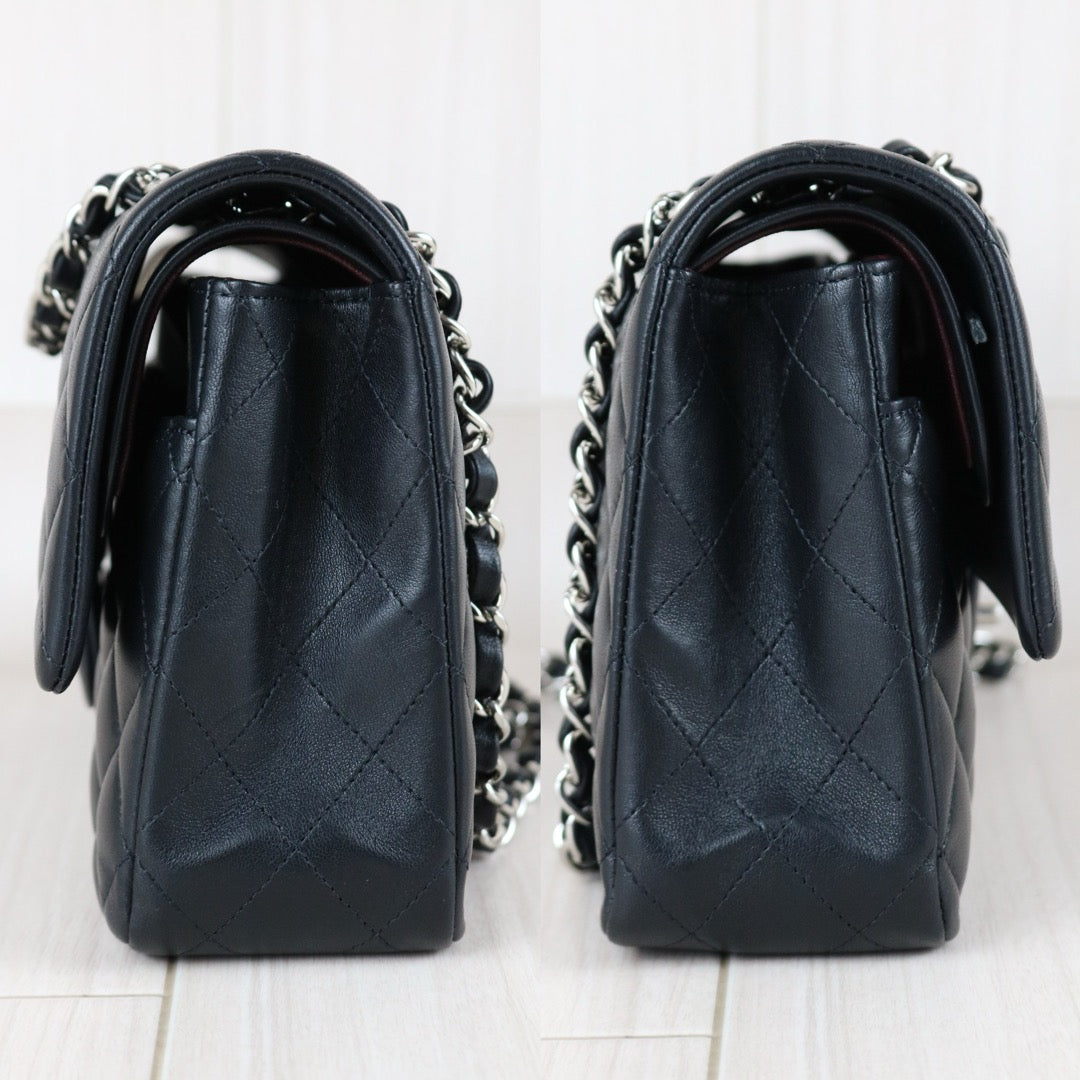 Include Entrupy Certificate of Authenticity｜Excellent（Rank SA）｜Full Set CHANEL Lamb Skin Matrasse Chain Double Flap 25 Shoulder Bag  Black Made In 2019Year｜S26031904
