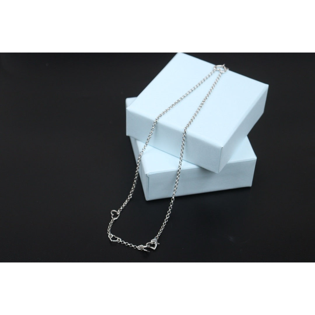 Very Good ( Rank A) ｜ Dior  Heart＆D Necklace Silver Plated ｜V25071017