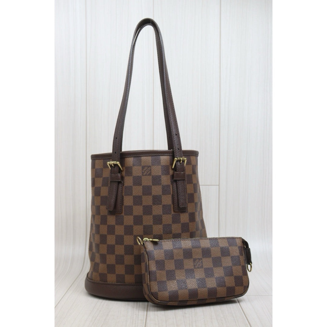 Include Entrupy Certificate of Authenticity｜Good ( Rank AB)｜ Louis Vuitton Damier Bucket PM Tote Bag｜26070904