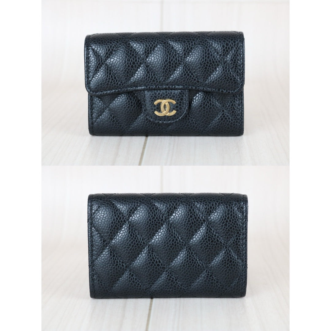 Very Good ( Rank A)｜Chanel Caviar Skin Card Holder  Black Made In 2018-2019Year ｜X25072603