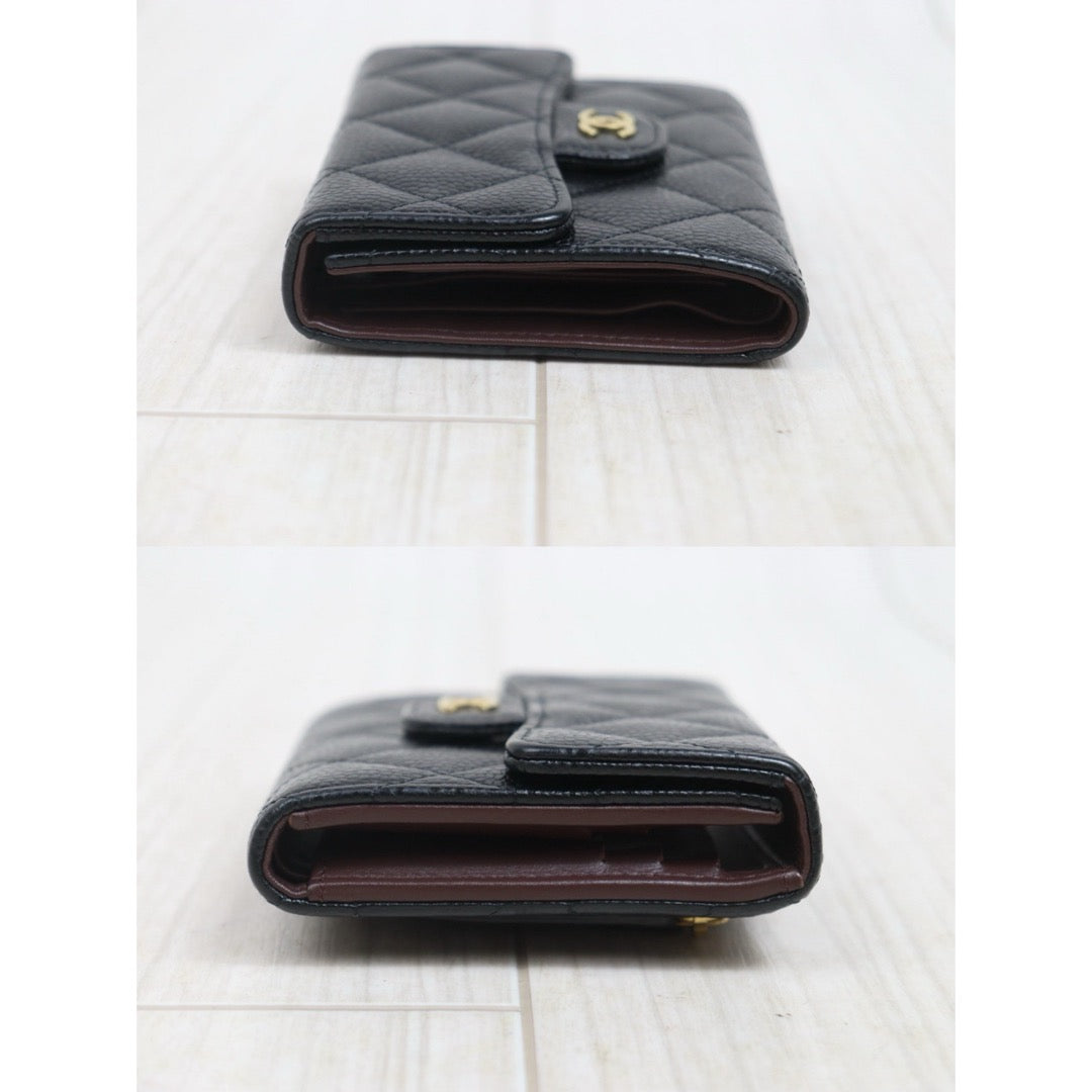 Include Entrupy Certificate of Authenticity｜Good ( Rank AB)｜Chanel Caviar Skin Black Wallet IC Chips Model ｜26070703