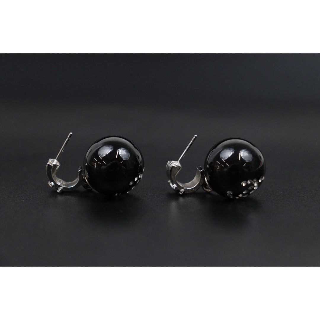 Very Good ( Rank A) ｜CHANEL 22P COCO Mark Rhinestone Earrings Made In 2021Year｜V25121110