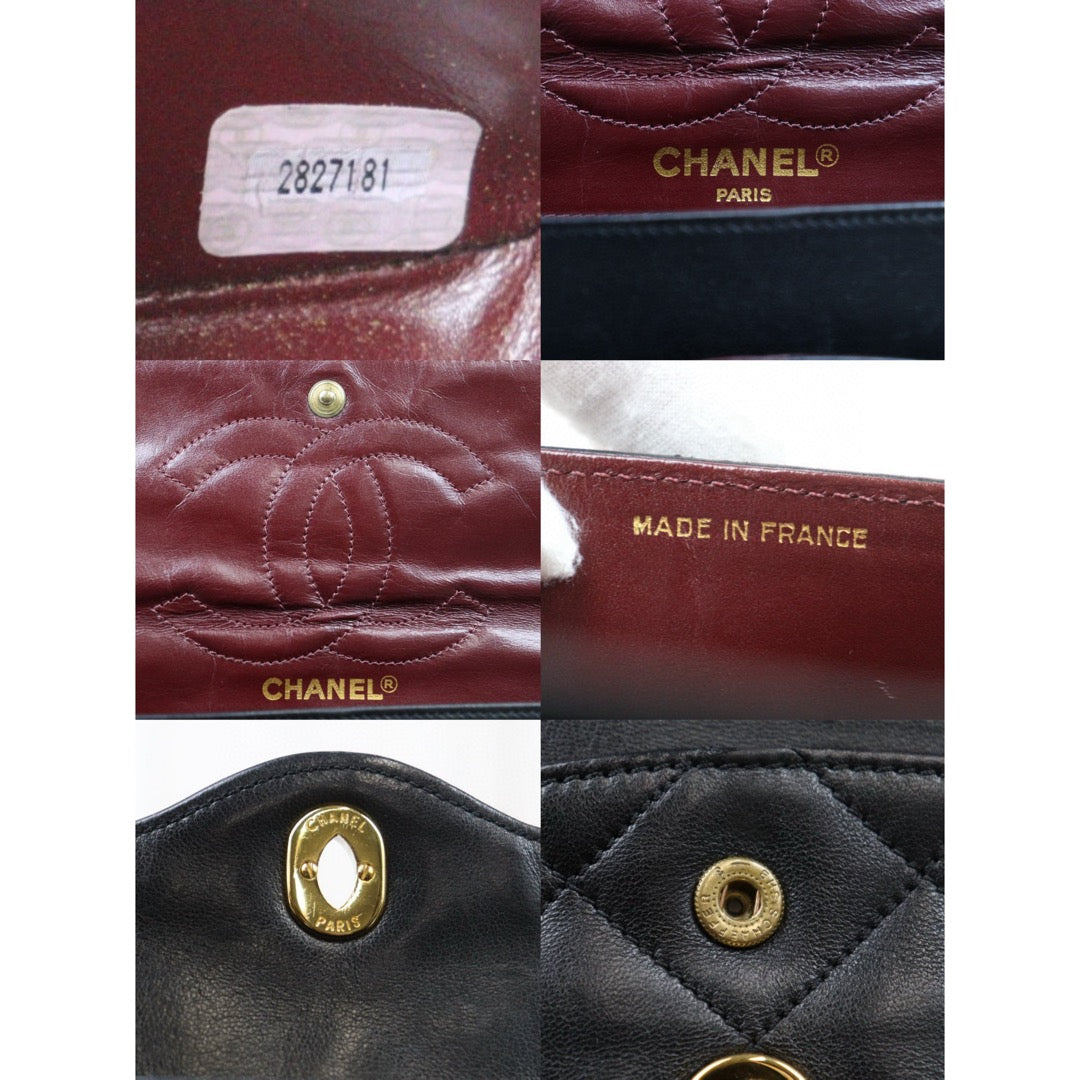 Good ( Rank AB) ｜ CHANEL Paris Limited Series Matrasse Classic Double Flap 28 Shoulder Bag Black Made In 1991-1994 Year｜P24120207