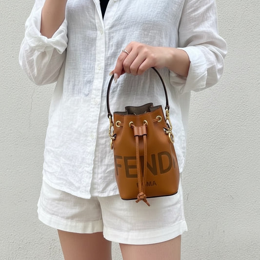 Include Entrupy Certificate of Authenticity｜Excellent（Rank SA）｜ FENDI Calf Leather Mini Handbag Shoulder Bag Caramel｜S26050604