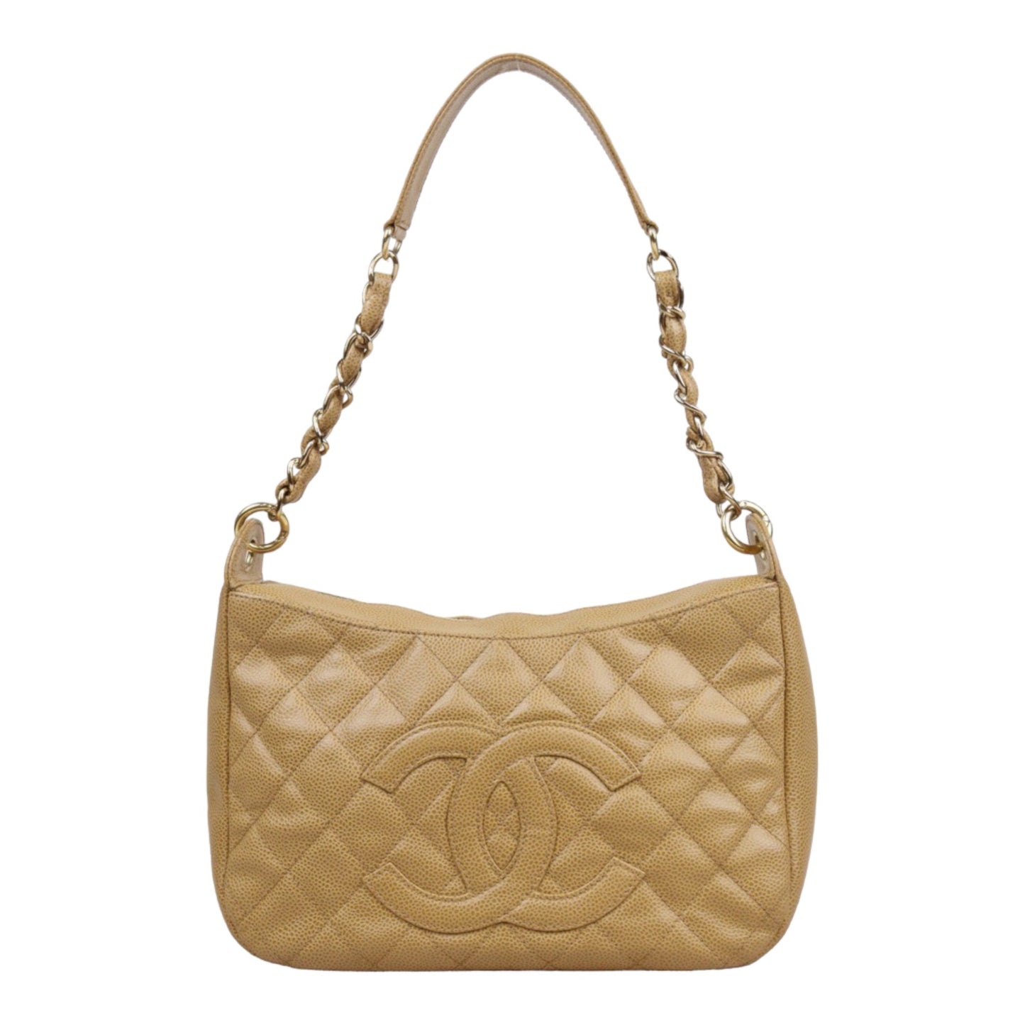 Good ( Rank AB) ｜ CHANEL Half Moon Shoulder Bag Beige Made In 2002-2003 Year  ｜24030113