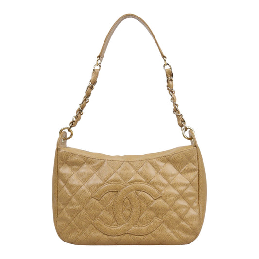 Rank AB ｜ CHANEL Half Moon Shoulder Bag Beige Made In 2002-2003 Year  ｜24030113