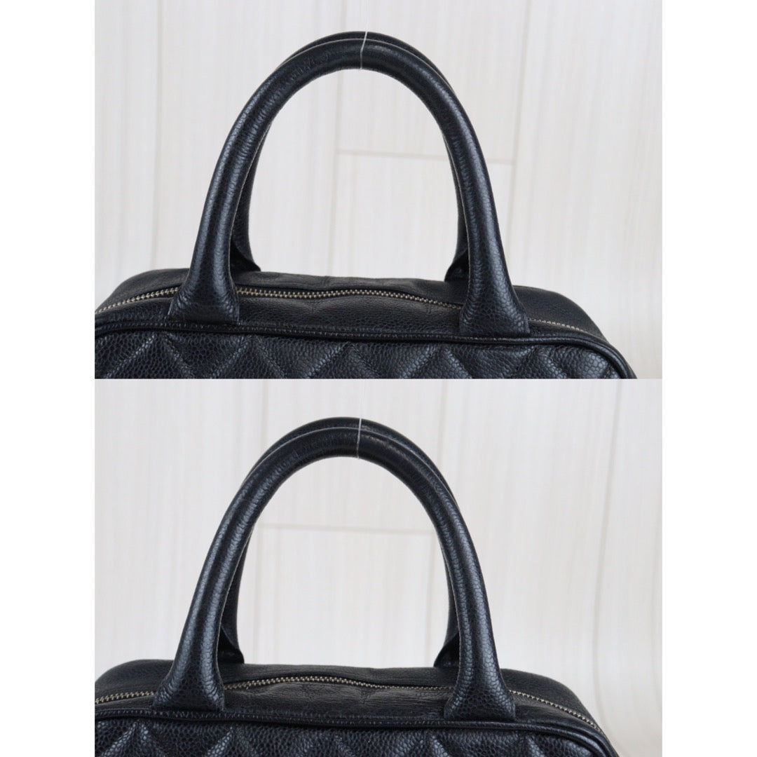 Rank AB ｜ CHANEL Caviar Skin Bowling Bag Black｜V23080315