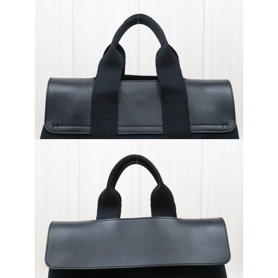 Very Good ( Rank A)｜ HERMES Valparaiso Canvas Graphite Green HandBag Small ｜25062618