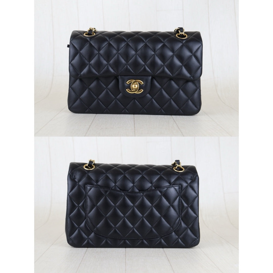 Very Good ( Rank A)｜Full Set CHANEL Lamb Skin Matrasse Double Flap 23 Shoulder Bag Black Made In 2017-2018Year｜S25122307