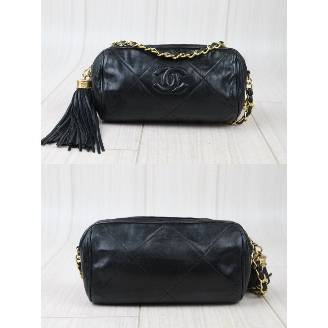 Good ( Rank AB)｜ CHANEL Lamb Skin Shoulder Bag Black  Made in 1986-1988Year ｜V24080814