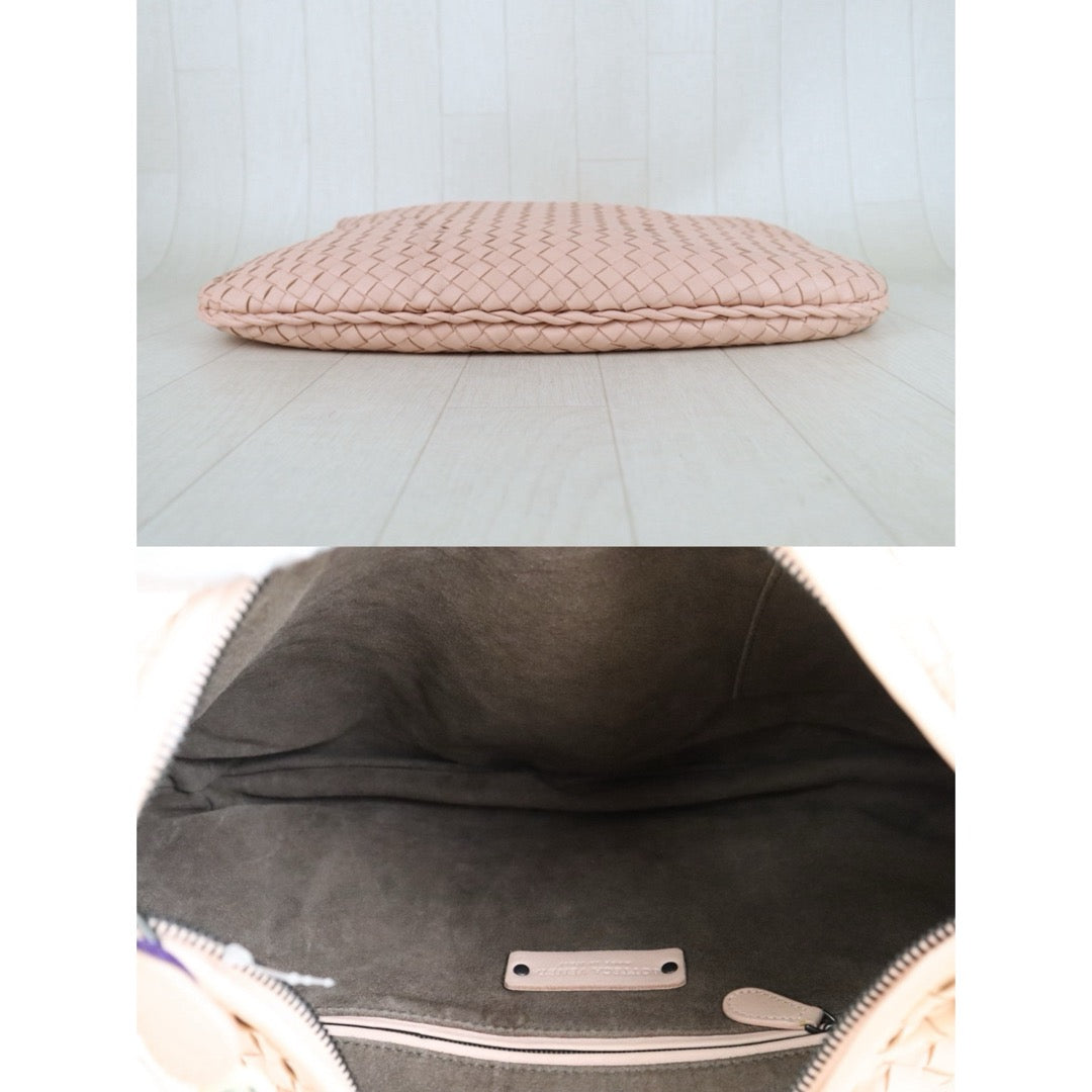 Include Entrupy Certificate of Authenticity｜Very Good ( Rank A)｜ Bottega Veneta Lamb Skin Braid Shoulder Bag  Pink｜S26050601
