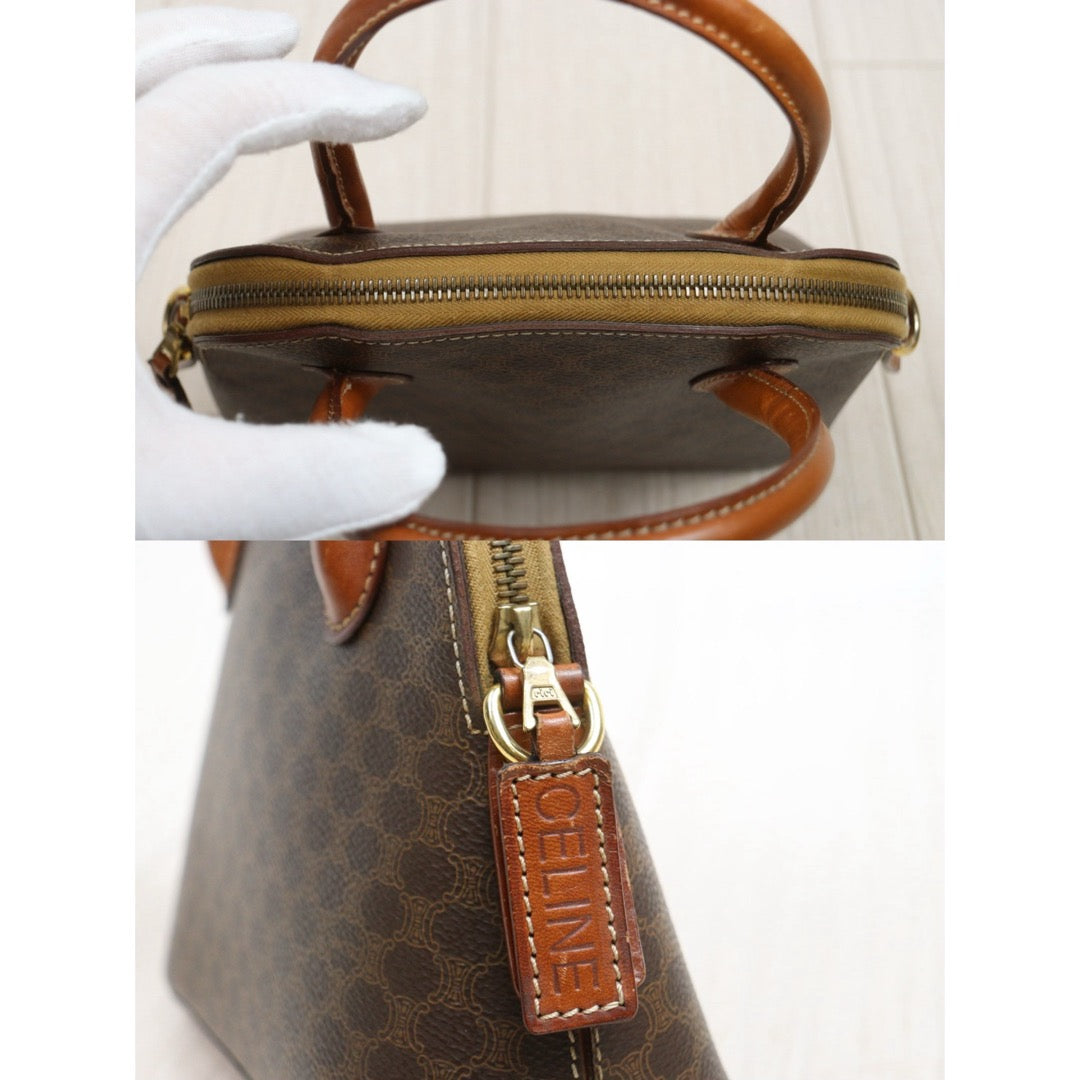 Include Entrupy Certificate of Authenticity｜Good ( Rank AB)｜ CELINE Macadam Bowling Bag Handbag With Shoulder Strap ｜26031905