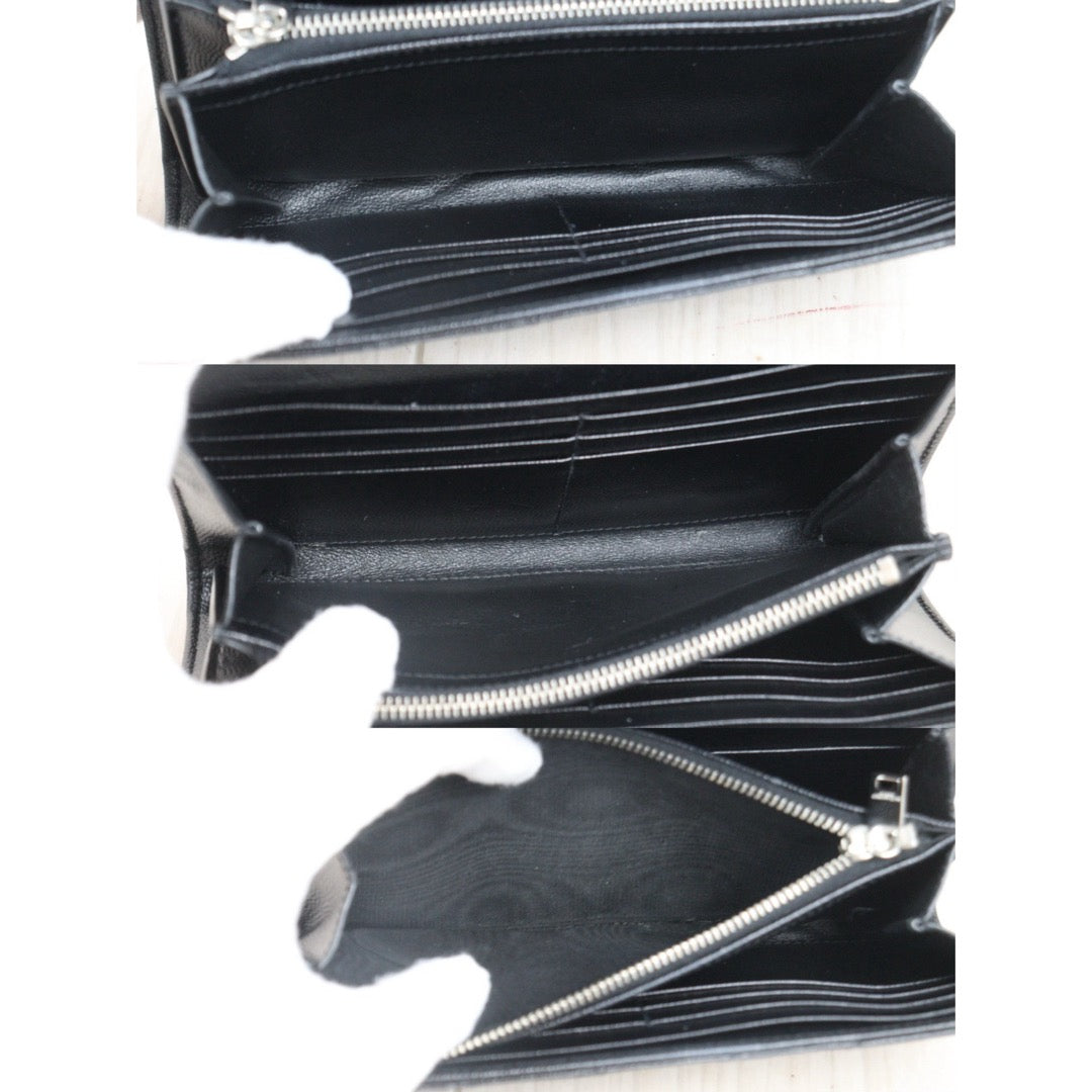 Very Good ( Rank A)｜  Saint Laurent YSL Caviar Skin Calf Leather Long Wallet Black｜25060602