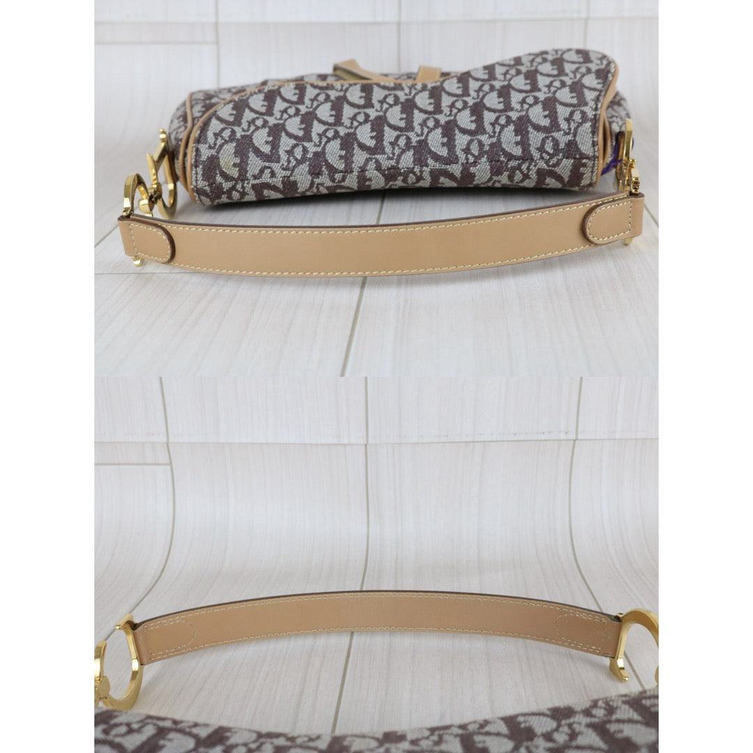 Include Entrupy Certificate of Authenticity｜Very Good ( Rank A)｜Dior Trotter Saddle Vintage Shoulder Bag Brown｜S26031516
