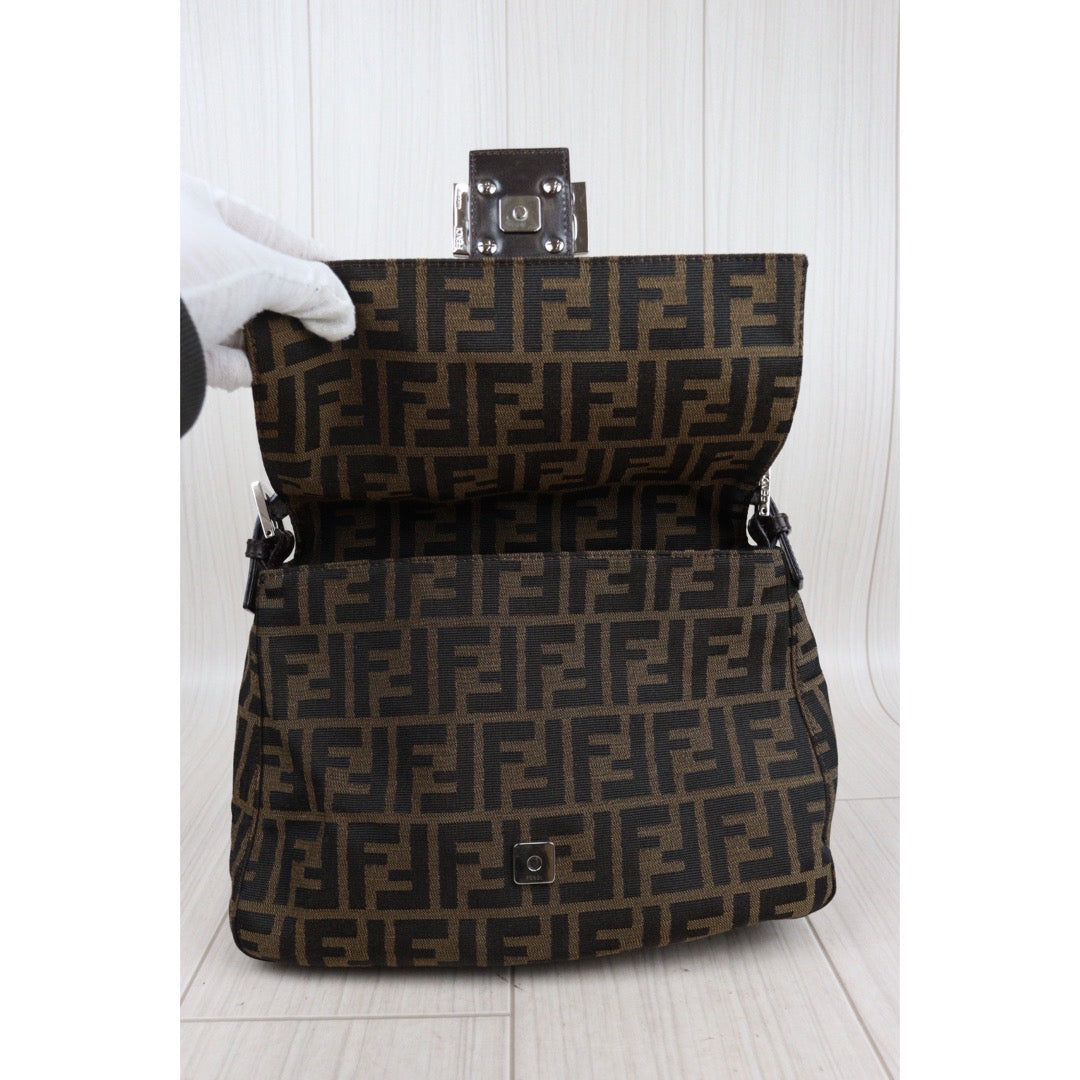 Rank A｜ FENDI Zucca Mamma Baguette Shoulder Bag ｜24022711